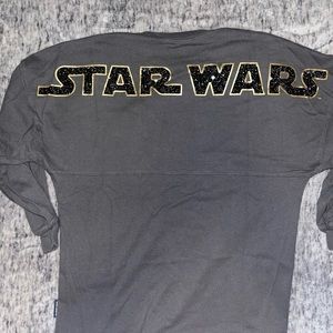 Disney Spirit Jersey Grey and Gold Star Wars Long sleeve Disney Parks Merch XS